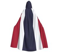 KOUUIP Thailand Flag print Medieval Hooded Cloak with hood Cape Adult Halloween Cosplay Robe Wizard Costume For Women Men
