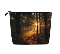 KOUUIP Travel Personal Toiletry Bag Desert Sunlight Pattern Travel Size Toiletry Organizer Bag for Women, Black, Black, Taglia Unica