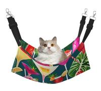 KOUUIP Tropical Cocktail Print Cat Hammock for Cage Hanging,Pet Hammock Bed Adjustable,Soft Sleeping Hammock for Cats,Ferret