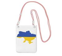 KOUUIP Ukraine Flag Map Print Mini Cell Phone Crossbody Purses Travel Wallet Purses,Small Crossbody Bags Adjustable Strap, Pink, One Size