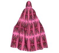 KOUUIP W print Medieval Hooded Cloak with hood Cape Adult Halloween Cosplay Robe Wizard Costume For Women Men