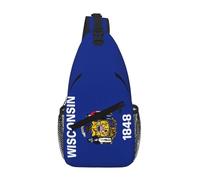 KOUUIP Wisconsin State Flag Crossbody Bag For Men And Women, Anti Theft Crossbody Chest Bag Casual Travel Bag For Hiking