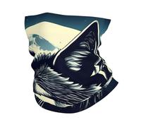 KOUUIP Wolf Night Moon print Headband Neck Gaiter Head Wrap Headwear Face Mask Magic Scarf Bandana for Men and Women