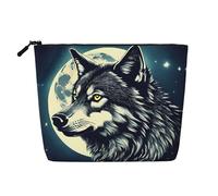 KOUUIP Wolf Night Moon Travel Bag Makeup Bag Women Travel Bag Black One Size Black One Size, Black, Taglia Unica