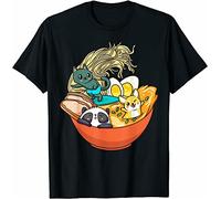 kouxi New Limited Cute Cat Ramen Japanese Great Gift Idea Tee T-Shirt Black(X-Large)
