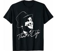 kouxi New Limited That's Life Essential Distressed Love Frank Art Sinatra Love T-Shirt Black(Small)