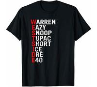 kouxi New Limited Westside Hip Hop Rap Music Legends T-Shirt Black(Small)