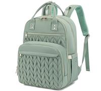 Kouxunt Diaper Bag Backpack for Moms, Multifunction Travel Baby Diaper Tote Bags with Stroller Straps and Insulated Pockets, Matcha Green, L