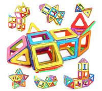KOUYUO 48 PCS Magnetic Building Blocks, Magnetic Tiles for Kids, Magnetic Tiles Set, STEM Creativity Educational Magnets Toy Blocks for 3 4 5 6 7 8 Year Old Boys & Girls Gift for 3-8 Year Olds