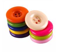 Kouzi 4 Hole Plastic Resin Round Buttons, 15mm 20mm 25mm 30mm 34mmBlack White Button for DIY Sewing Scrapbooking, 50pcs(Dark Red,25mm)