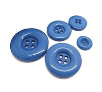 Kouzi 4 Hole Plastic Resin Round Buttons, 15mm 20mm 25mm 30mm 34mmBlack White Button for DIY Sewing Scrapbooking, 50pcs(Dark Blue,15mm)