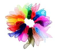 Kovake 16 Color Dance Scarves (24‘’ by 24''), Square Juggling Magic Tricks Performance Props Accessories Scarf, Movement Rhythm Band Sensory Scarves (Solid Color)