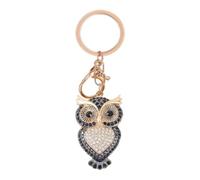 Kovake Cute Owl Keychain for Women, Alloy Key Ring with Rhinestone Owl Pendant and Lobster Clasp, Key Holder for Car Keys and House Keys, Gift for Birthday Party and Christmas (Grey) (Grey)