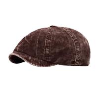 Kovake Men's Newsboy Cap Women's Baker Boy Cap - 8 Panel Gatsby Flat Caps Warm Winter Hat Beret Vintage Corduroy Ivy Golf Cabbie Hat (UK, Alpha, One Size, Brown)
