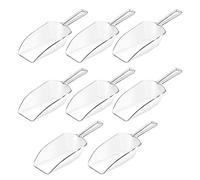 Kovake Plastic Scoop Set, Small Ice Scoop, Multi-Purpose Handy Food Scoops, Mini Clear Scoops for Kitchen Wedding Party Bar Candy Dessert Buffet (Pack of 8)