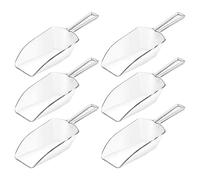 Kovake Plastic Scoop Set, Small Ice Scoop, Multi-Purpose Handy Food Scoops, Mini Clear Scoops for Kitchen Wedding Party Bar Candy Dessert Buffet (Pack of 6)
