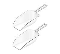 Kovake Plastic Scoop Set, Small Ice Scoop, Multi-Purpose Handy Food Scoops, Mini Clear Scoops for Kitchen Wedding Party Bar Candy Dessert Buffet (Pack of 2)