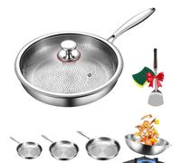 Kovali Titan Frying Pan, Upgrade Titanium Pan Uncoated, 26/28/30 cm Kovali Pan Titanium, Premium Pan, Scratch-Resistant, Ultra-Durable, Non-Stick Frying Pan with Lid for Kitchen Cooking (30 cm)