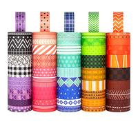 KOVANO 60 Rolls Washi Tape Set - Decorative Adhesive Masking Tape for Scrapbook Supplies, Arts & Crafts, Journals, Gift Wrapping, Party Decorations and Planners, Each Roll 5.4yd Total 328yd