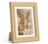 KovaScape 5x7 Photo Frame, Solid Beech Wood with Mortise and Tenon Joinery, Premium Real Wood Frame with Mount for 4x6, HD Tempered Glass, Ready for Wall Hanging or Tabletop Display