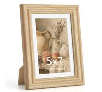 KovaScape 5x7 Photo Frame, Solid Oak Wood with Mortise and Tenon Joinery, Premium Real Wood Frame with Mount for 4x6, HD Tempered Glass, Ready for Wall Hanging or Tabletop Display