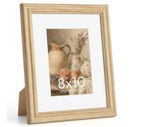 KovaScape 8x10 Photo Frame, Solid Oak Wood with Mortise and Tenon Joinery, Premium Real Wood Frame with Mount for 5x7, HD Tempered Glass, Ready for Wall Hanging or Tabletop Display