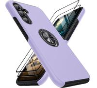 KOVASIA for Samsung Galaxy A54 5G Case, for Samsung A54 Case Phone Case Shockproof with 2 Pack Screen Protector, Protective Case + 360°Ring Kickstand Magnetic Car Holder-6.4''(TPU + PC, Purple)