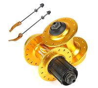 KOVBOX Bicycle Hub 32 Holes MTB Bike Disc Brake Hubs Front Rear Quick Release Hub Set 100/135mm Ball Bearing Ultralight Aluminum Alloy,For 7 8 9 10 Speed (Size : Gold)