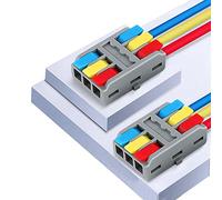 Koverflame Quick-Splice Wire Connector: Lever-Actuated Compact Conductors, Electrical Nuts for Fast, Safe Inline 0.4-2.5mm² Wiring (20, LT-3)