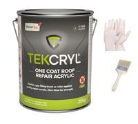 KoverTek TekCryl Acrylic Roofing - Leaking Roof Repair - Fibre Reinforced - 20kg Grey Kit