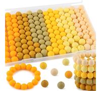 Kovict 150Pcs Silicone Beads 15mm Mix Color, Bulk Silicone Beads 15mm for Keychain Pens and Bracelet Making(Yellow)