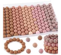 Kovict 150Pcs Silicone Beads 15mm Mix Color, Bulk Silicone Beads 15mm for Keychain Pens and Bracelet Making(Brown)