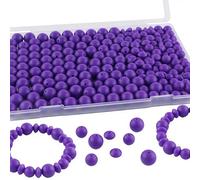 Kovict 200Pcs Mixed 12mm 15mm Silicone Beads for Keychain Making, 12mm Lentil Silicone Beads for Pens Bracelet Necklace DIY Crafts(Deep Purple)