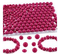 Kovict 200Pcs Mixed 12mm 15mm Silicone Beads for Keychain Making, 12mm Lentil Silicone Beads for Pens Bracelet Necklace DIY Crafts(Magenta)