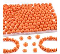 Kovict 200Pcs Mixed 12mm 15mm Silicone Beads for Keychain Making, 12mm Lentil Silicone Beads for Pens Bracelet Necklace DIY Crafts(Light Orange)