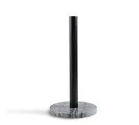 Koville African Genuine Marble Paper Towel Holder Countertop, 6" Stone Base Gold Rod Paper Towel Holder Stand for Kitchen Storage, for Standard or Jumbo-Sized