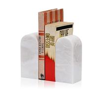 Koville African Natural Marble Bookends for Shelves, Decorative Book Ends, 7lbs Heavy-Duty Marble Book Holders, Bookshelf Apartment Decor for Normal Books/CD/Video Games(ME-Namib Fantasy)