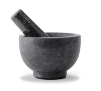 Koville Luxury Granite Mortar and Pestle Set Angola Silver Black