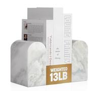 Koville Luxury Namibia Africa Marble Bookends for Shelves, Non-Skid Book Ends, Heavy Duty Marble Book Holder Organizer, Office Apartment Decor for Books/Movies/CD/Video Games(Namib Fantasy)