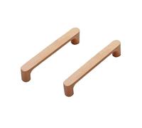 KOVNISE 2 PCS Cabinet Pulls Solid Wood Pulls Beech Original Wood Color Simple Modern Style for Cabinet Cupboard Door Drawer Dresser Drawer (128mm)