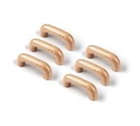 KOVNISE 6 PCS Cabinet Pulls Solid Wood Pulls Beech Pulls Original Wood Color Simple Style for Cabinet Cupboard Door Drawer Dresser Drawer Cabinet Wood Wooden Door Handle (6, 64MM)