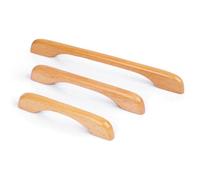 KOVNISE Cabinet Pulls Solid Wood Pulls Original Wood Color Simple Modern Style for Cabinet Cupboard Door Drawer Shoe Cabinet Dresser Long Drawer Handle (2, Beech, 128MM)