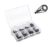 KOVNISE Fishing Rod Tips Fishing Pole Eyelets Repair Kit Lightweight Rod Tip Repair Kit Wear Resistant Ceramic Ring Durable Guide Replacement Stainless Steel Ceramic Guides Ring(80pcs)