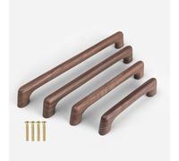KOVNISE Furniture Handles Flat Bridge Shaped Black Walnut Handle Modern Style Handle with Nails Suitable for Cupboards Drawers Cupboards Kitchen Bedroom Shoe Cabinets (2, 160MM)