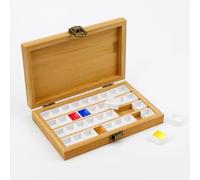 KOVNISE Paint Palette Wooden Watercolour Palette with Lid Square Buckle Acrylic Paint Palette with 36 Grids for Army Painter Pocket Watercolour Painters Artists Beginner Paint Pallets for Children