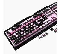 KOVNISE Pudding Keycaps ASA Keycaps Set 125 Keys Cute Girly Style Set for Custom Keyboard for 100% 75% 65% 60% Mechanical Keyboard Black & Pink