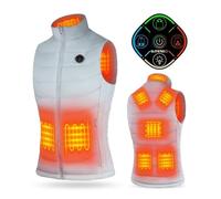 KOVNLO Heated Vest Women Clothing, 5 in 1 Smart Controller, Lights-out Design, Electric Heated Jackets (Battery Pack Not Included), Grey, L
