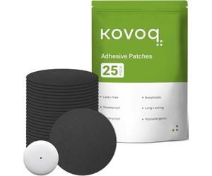Kovoq Freestyle Libre 2 Sensor Covers, Waterproof Adhesive Patches 25 + 1 Reusable Hardshell Cover, 1-Hand Patching/Removing, No Glue on Sensor, Libre 1 & 2 CGM Sensor Patch, Breathable (Black)