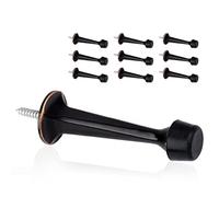KOVOSCH 10 Pack Solid Rigid Door Stops - Heavy Duty Door Stoppers Wall Protector with Soft Rubber Tips, Oil Rubbed Bronze