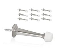 KOVOSCH 10 Pack Solid Rigid Door Stops - Heavy Duty Durable Door Stoppers Wall Protector with Soft Rubber Tips, Satin Nickel